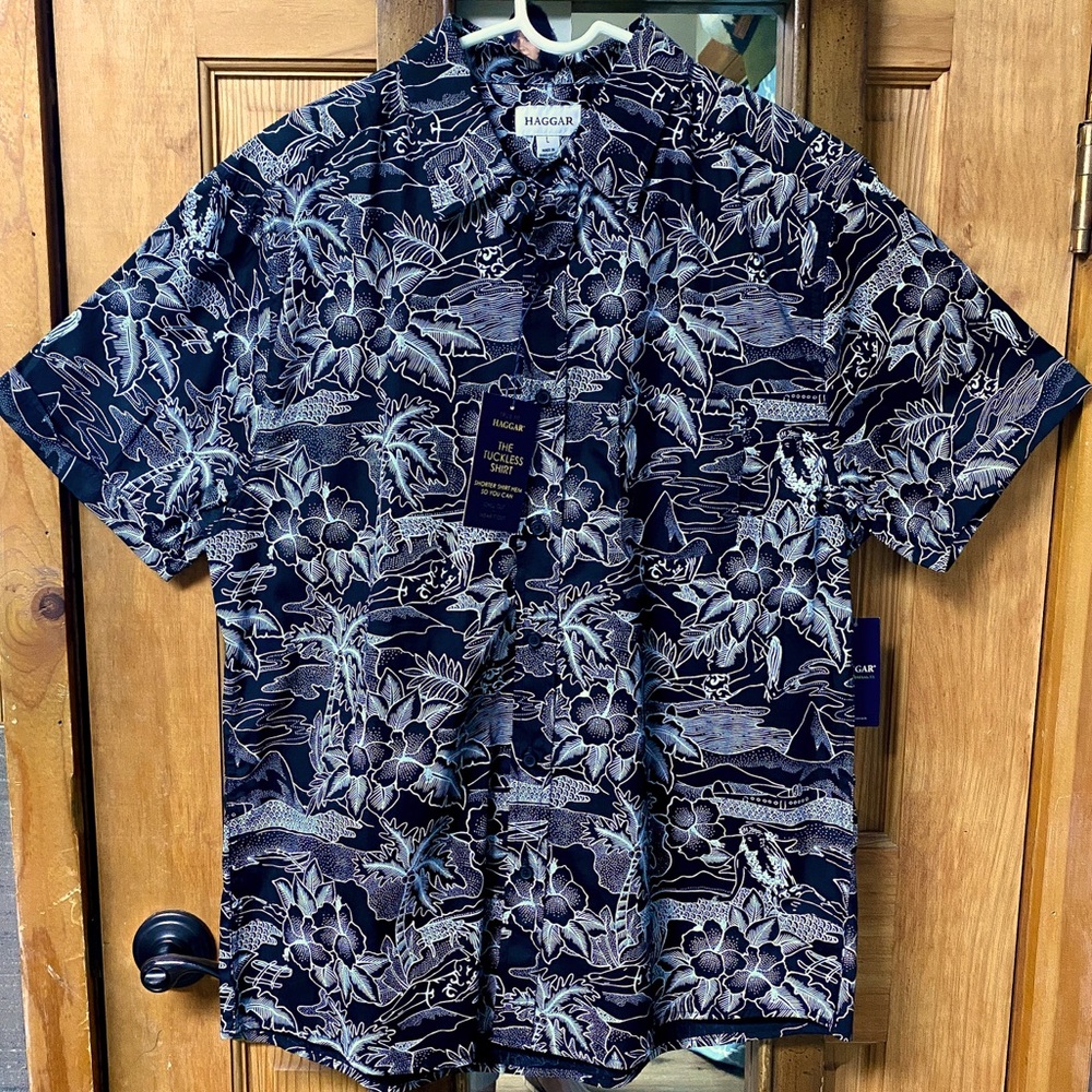 Hagger Men’s Tropical Button Up Shirt NWT